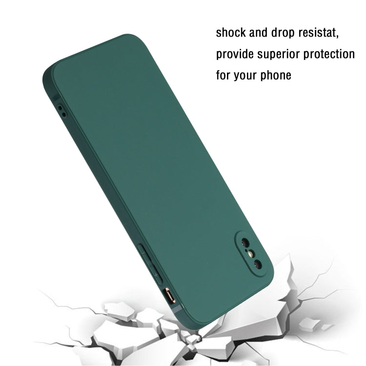 For iPhone X / XS Straight Edge Solid Color TPU Shockproof Case(Dark Night Green) - More iPhone Cases by buy2fix | Online Shopping UK | buy2fix