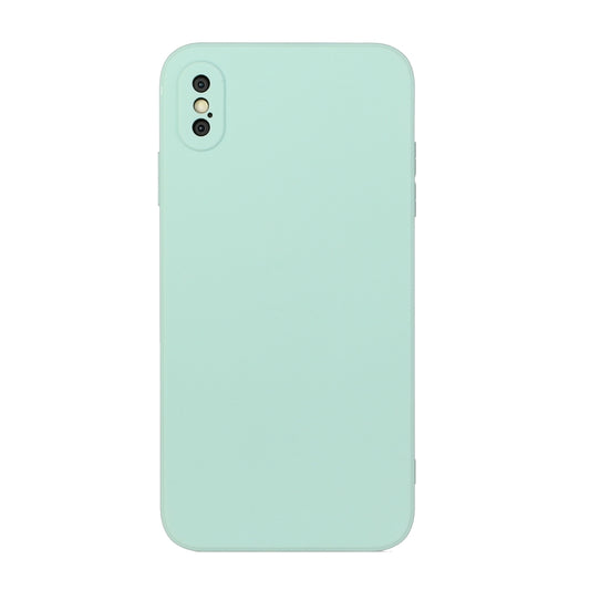 For iPhone X / XS Straight Edge Solid Color TPU Shockproof Case(Light Cyan) - More iPhone Cases by buy2fix | Online Shopping UK | buy2fix