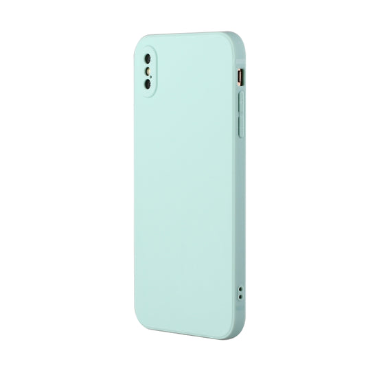 For iPhone X / XS Straight Edge Solid Color TPU Shockproof Case(Light Cyan) - More iPhone Cases by buy2fix | Online Shopping UK | buy2fix