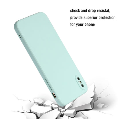 For iPhone X / XS Straight Edge Solid Color TPU Shockproof Case(Light Cyan) - More iPhone Cases by buy2fix | Online Shopping UK | buy2fix