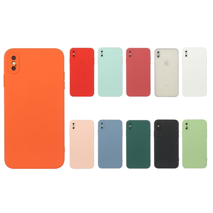 For iPhone X / XS Straight Edge Solid Color TPU Shockproof Case(Light Cyan) - More iPhone Cases by buy2fix | Online Shopping UK | buy2fix
