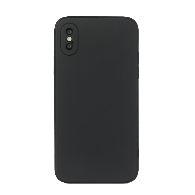 For iPhone X / XS Straight Edge Solid Color TPU Shockproof Case(Black) - More iPhone Cases by buy2fix | Online Shopping UK | buy2fix