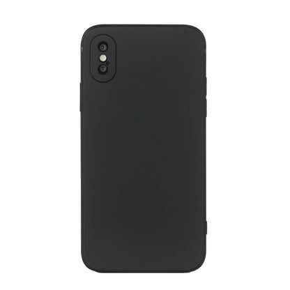 For iPhone X / XS Straight Edge Solid Color TPU Shockproof Case(Black) - More iPhone Cases by buy2fix | Online Shopping UK | buy2fix