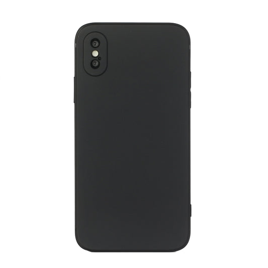 For iPhone X / XS Straight Edge Solid Color TPU Shockproof Case(Black) - More iPhone Cases by buy2fix | Online Shopping UK | buy2fix