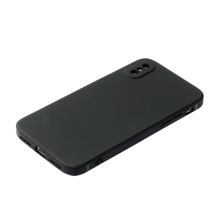 For iPhone X / XS Straight Edge Solid Color TPU Shockproof Case(Black) - More iPhone Cases by buy2fix | Online Shopping UK | buy2fix