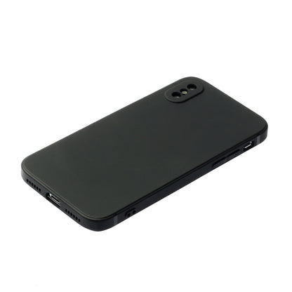 For iPhone X / XS Straight Edge Solid Color TPU Shockproof Case(Black) - More iPhone Cases by buy2fix | Online Shopping UK | buy2fix