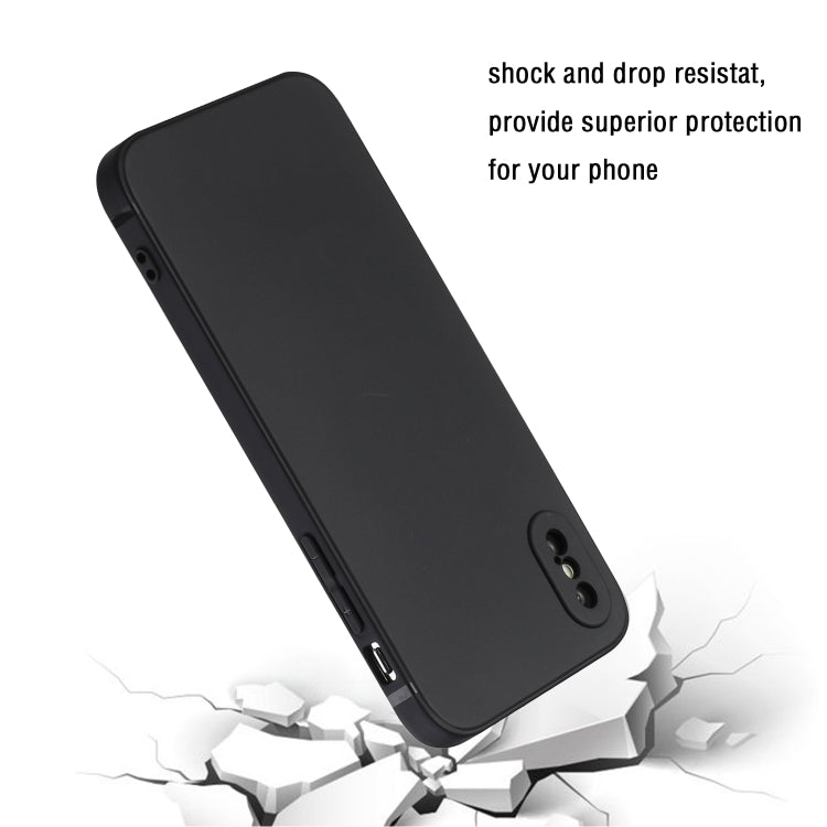For iPhone X / XS Straight Edge Solid Color TPU Shockproof Case(Black) - More iPhone Cases by buy2fix | Online Shopping UK | buy2fix