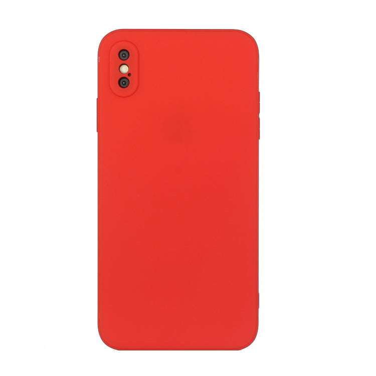 For iPhone X / XS Straight Edge Solid Color TPU Shockproof Case(Red) - More iPhone Cases by buy2fix | Online Shopping UK | buy2fix