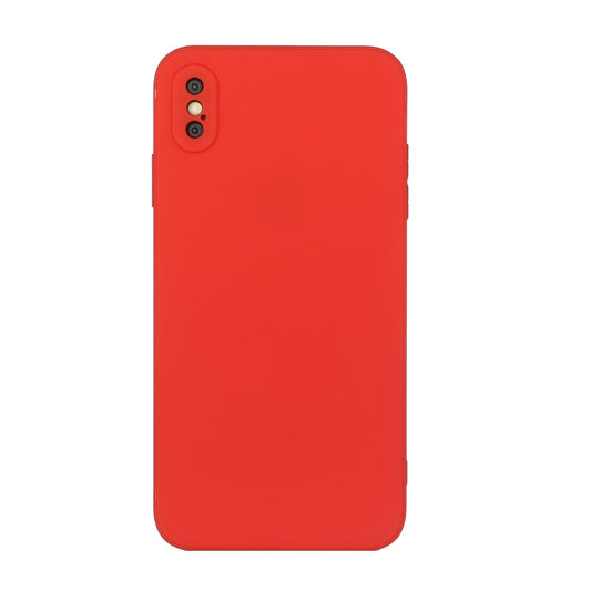For iPhone X / XS Straight Edge Solid Color TPU Shockproof Case(Red) - More iPhone Cases by buy2fix | Online Shopping UK | buy2fix