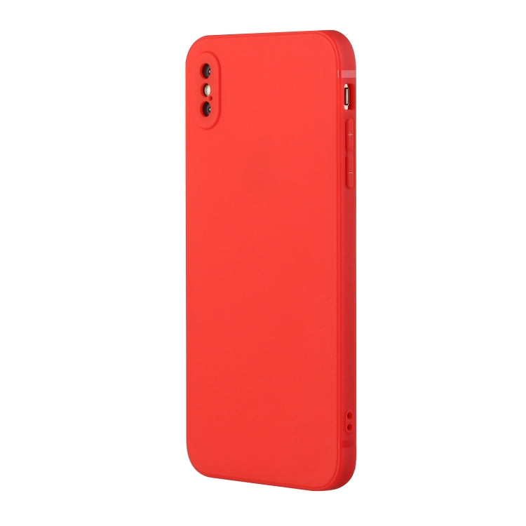 For iPhone X / XS Straight Edge Solid Color TPU Shockproof Case(Red) - More iPhone Cases by buy2fix | Online Shopping UK | buy2fix