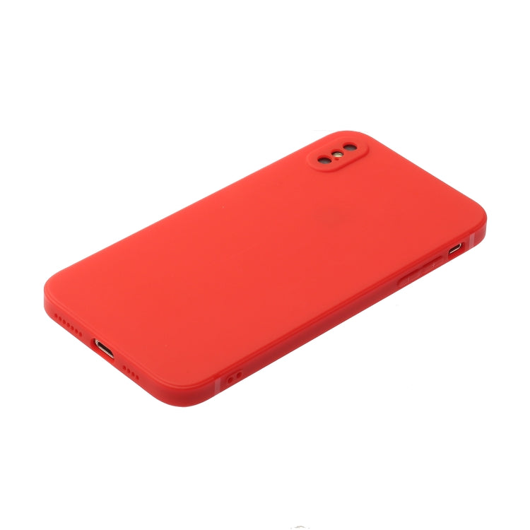 For iPhone X / XS Straight Edge Solid Color TPU Shockproof Case(Red) - More iPhone Cases by buy2fix | Online Shopping UK | buy2fix