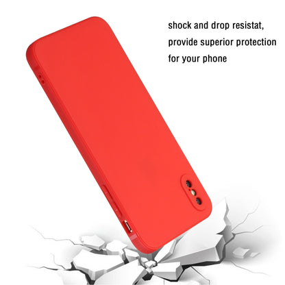 For iPhone X / XS Straight Edge Solid Color TPU Shockproof Case(Red) - More iPhone Cases by buy2fix | Online Shopping UK | buy2fix