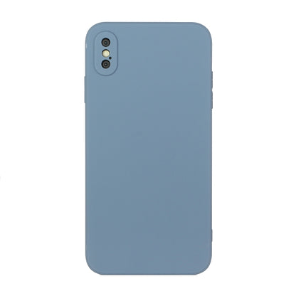For iPhone X / XS Straight Edge Solid Color TPU Shockproof Case(Lavender Grey) - More iPhone Cases by buy2fix | Online Shopping UK | buy2fix