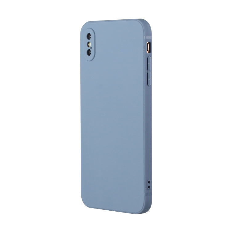 For iPhone X / XS Straight Edge Solid Color TPU Shockproof Case(Lavender Grey) - More iPhone Cases by buy2fix | Online Shopping UK | buy2fix