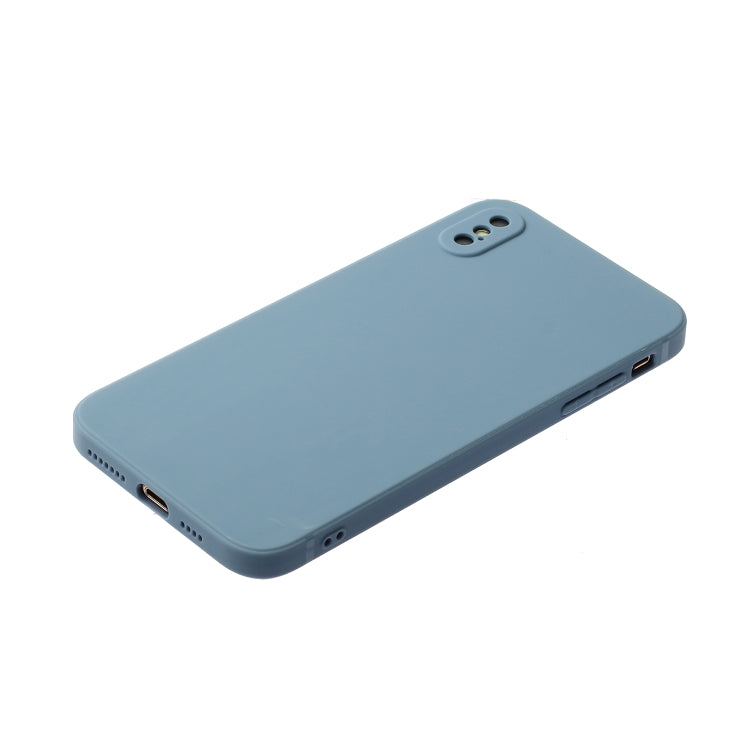 For iPhone X / XS Straight Edge Solid Color TPU Shockproof Case(Lavender Grey) - More iPhone Cases by buy2fix | Online Shopping UK | buy2fix