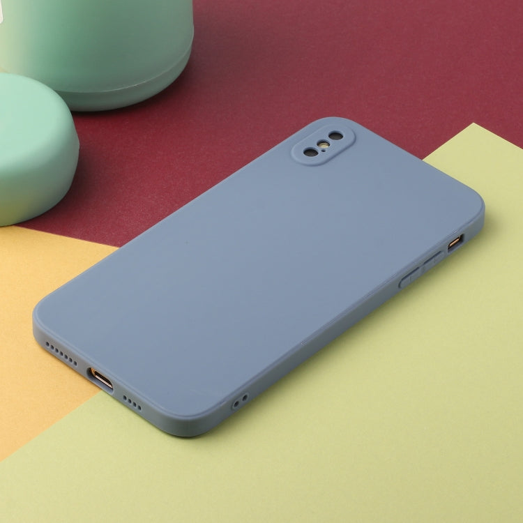 For iPhone X / XS Straight Edge Solid Color TPU Shockproof Case(Lavender Grey) - More iPhone Cases by buy2fix | Online Shopping UK | buy2fix