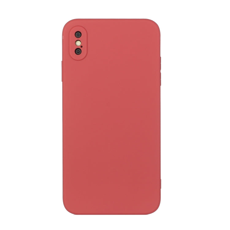 For iPhone X / XS Straight Edge Solid Color TPU Shockproof Case(Hawthorn Red) - More iPhone Cases by buy2fix | Online Shopping UK | buy2fix