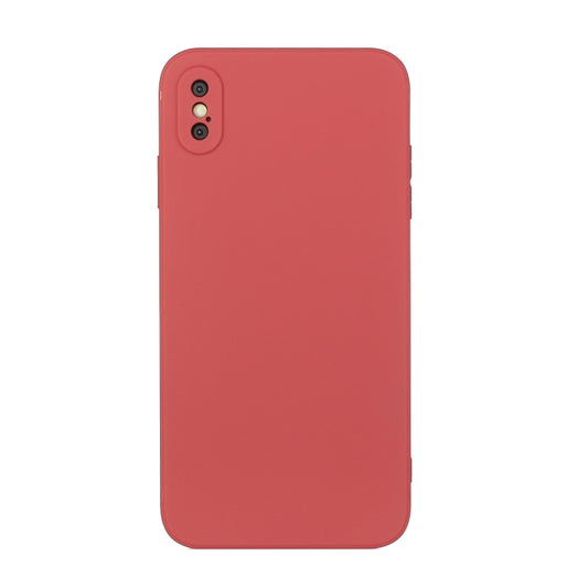 For iPhone X / XS Straight Edge Solid Color TPU Shockproof Case(Hawthorn Red) - More iPhone Cases by buy2fix | Online Shopping UK | buy2fix