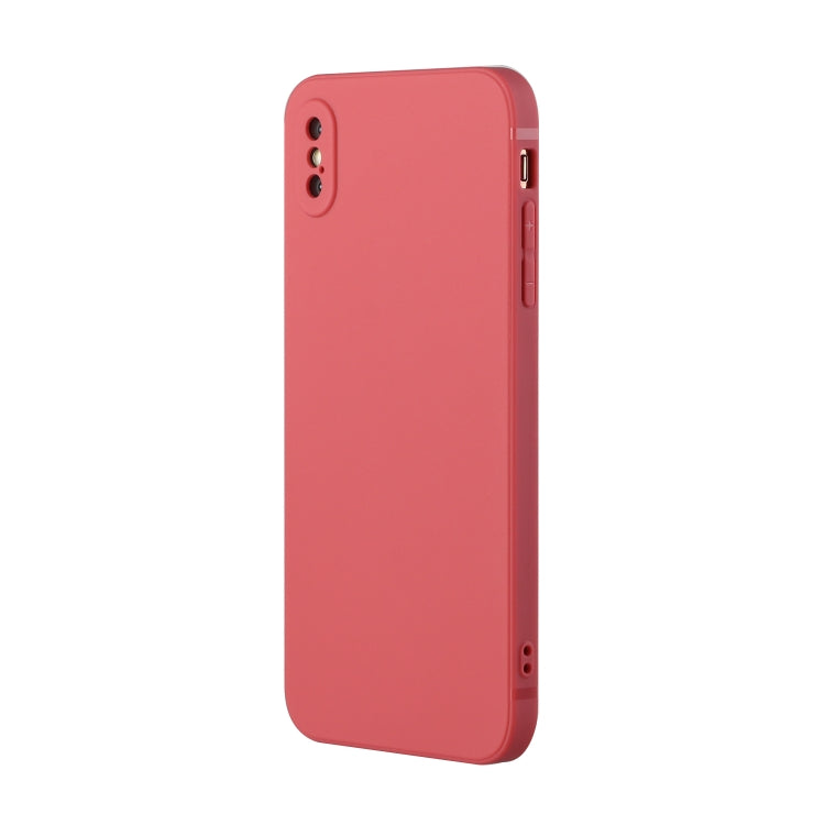 For iPhone X / XS Straight Edge Solid Color TPU Shockproof Case(Hawthorn Red) - More iPhone Cases by buy2fix | Online Shopping UK | buy2fix