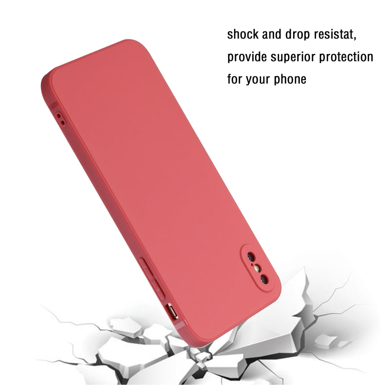 For iPhone X / XS Straight Edge Solid Color TPU Shockproof Case(Hawthorn Red) - More iPhone Cases by buy2fix | Online Shopping UK | buy2fix