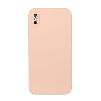For iPhone X / XS Straight Edge Solid Color TPU Shockproof Case(Light Pink) - More iPhone Cases by buy2fix | Online Shopping UK | buy2fix