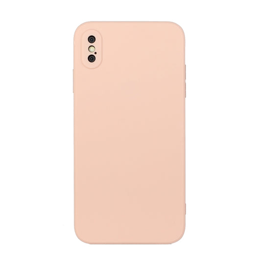 For iPhone X / XS Straight Edge Solid Color TPU Shockproof Case(Light Pink) - More iPhone Cases by buy2fix | Online Shopping UK | buy2fix