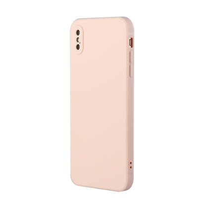 For iPhone X / XS Straight Edge Solid Color TPU Shockproof Case(Light Pink) - More iPhone Cases by buy2fix | Online Shopping UK | buy2fix