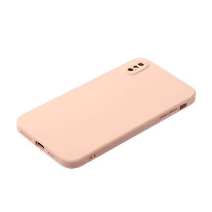 For iPhone X / XS Straight Edge Solid Color TPU Shockproof Case(Light Pink) - More iPhone Cases by buy2fix | Online Shopping UK | buy2fix