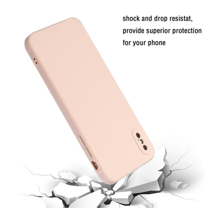 For iPhone X / XS Straight Edge Solid Color TPU Shockproof Case(Light Pink) - More iPhone Cases by buy2fix | Online Shopping UK | buy2fix
