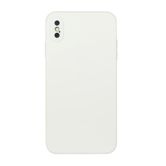 For iPhone X / XS Straight Edge Solid Color TPU Shockproof Case(White) - More iPhone Cases by buy2fix | Online Shopping UK | buy2fix