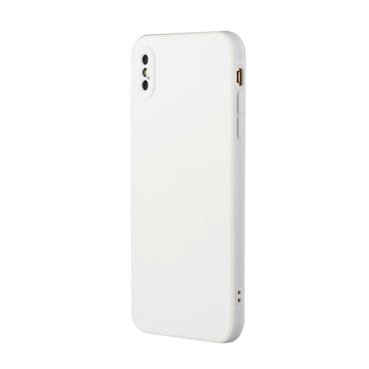 For iPhone X / XS Straight Edge Solid Color TPU Shockproof Case(White) - More iPhone Cases by buy2fix | Online Shopping UK | buy2fix