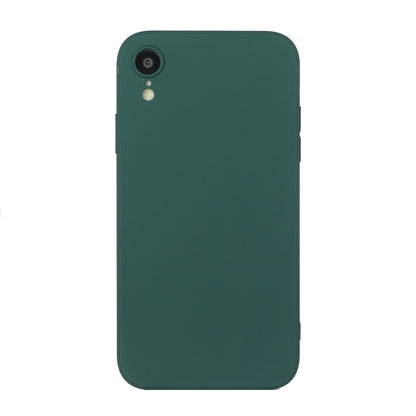 For iPhone XR Straight Edge Solid Color TPU Shockproof Case(Dark Night Green) - More iPhone Cases by buy2fix | Online Shopping UK | buy2fix
