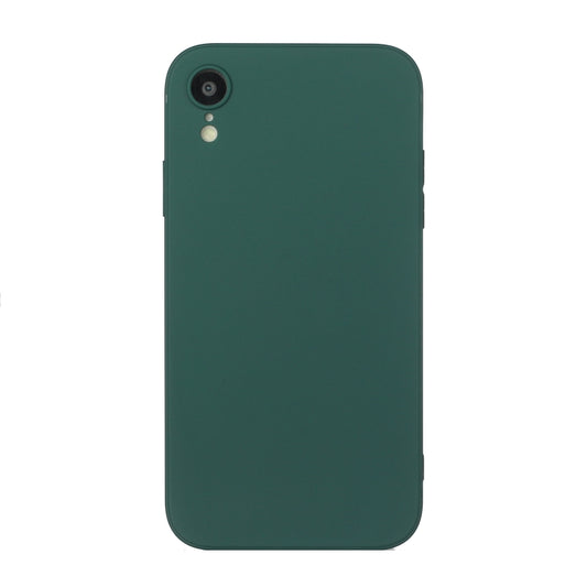 For iPhone XR Straight Edge Solid Color TPU Shockproof Case(Dark Night Green) - More iPhone Cases by buy2fix | Online Shopping UK | buy2fix