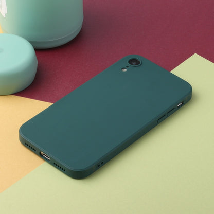 For iPhone XR Straight Edge Solid Color TPU Shockproof Case(Dark Night Green) - More iPhone Cases by buy2fix | Online Shopping UK | buy2fix