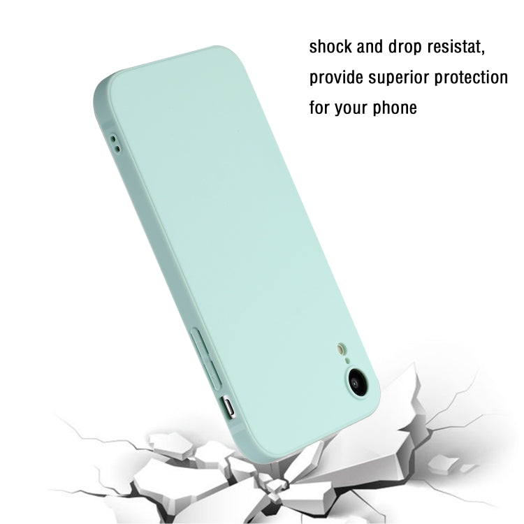For iPhone XR Straight Edge Solid Color TPU Shockproof Case(Light Cyan) - More iPhone Cases by buy2fix | Online Shopping UK | buy2fix