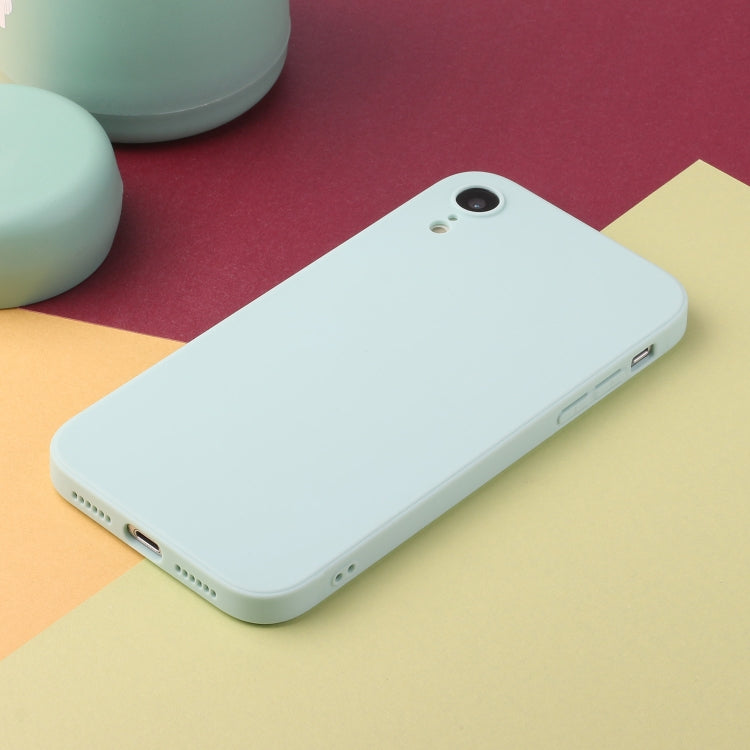 For iPhone XR Straight Edge Solid Color TPU Shockproof Case(Light Cyan) - More iPhone Cases by buy2fix | Online Shopping UK | buy2fix