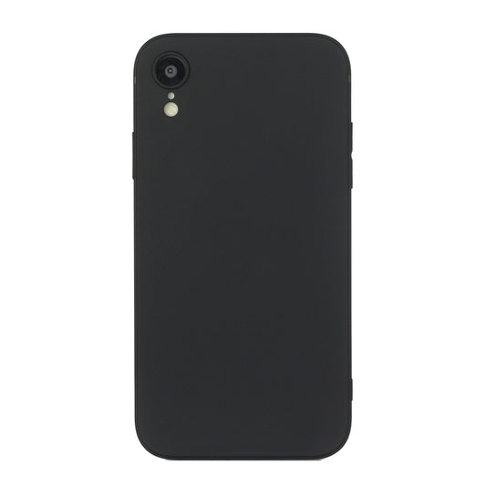 For iPhone XR Straight Edge Solid Color TPU Shockproof Case(Black) - More iPhone Cases by buy2fix | Online Shopping UK | buy2fix
