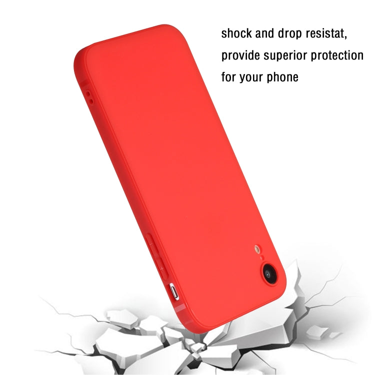 For iPhone XR Straight Edge Solid Color TPU Shockproof Case(Red) - More iPhone Cases by buy2fix | Online Shopping UK | buy2fix