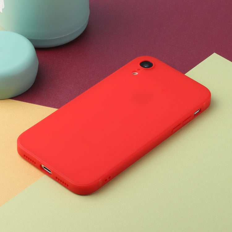 For iPhone XR Straight Edge Solid Color TPU Shockproof Case(Red) - More iPhone Cases by buy2fix | Online Shopping UK | buy2fix