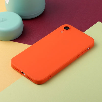 For iPhone XR Straight Edge Solid Color TPU Shockproof Case(Orange) - More iPhone Cases by buy2fix | Online Shopping UK | buy2fix