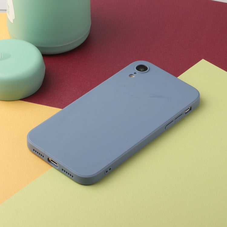 For iPhone XR Straight Edge Solid Color TPU Shockproof Case(Lavender Grey) - More iPhone Cases by buy2fix | Online Shopping UK | buy2fix