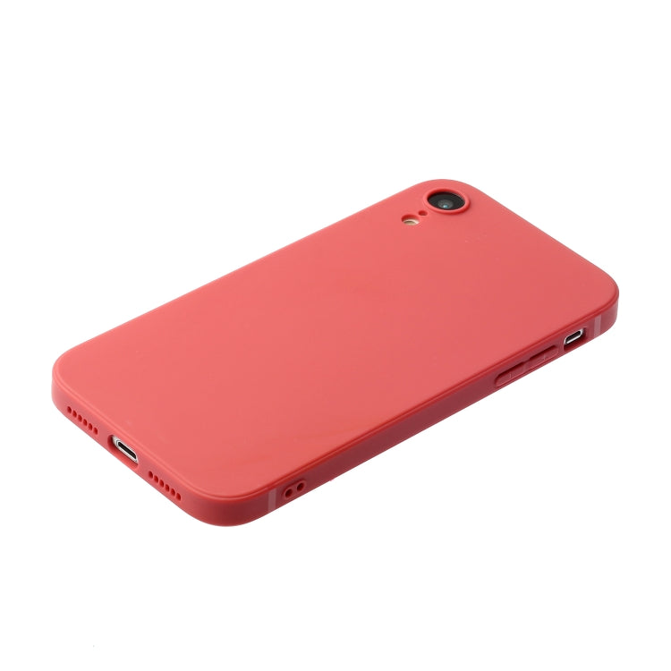 For iPhone XR Straight Edge Solid Color TPU Shockproof Case(Hawthorn Red) - More iPhone Cases by buy2fix | Online Shopping UK | buy2fix