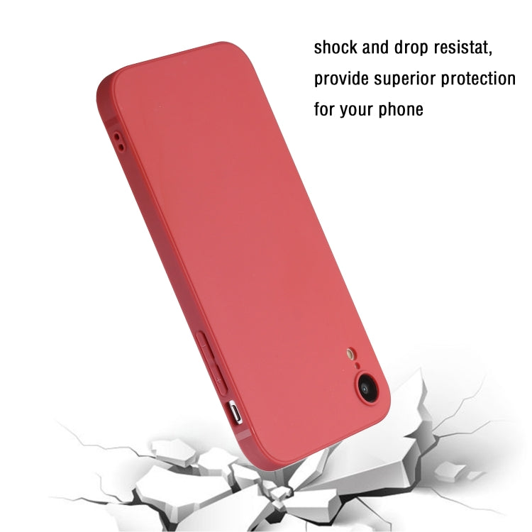 For iPhone XR Straight Edge Solid Color TPU Shockproof Case(Hawthorn Red) - More iPhone Cases by buy2fix | Online Shopping UK | buy2fix