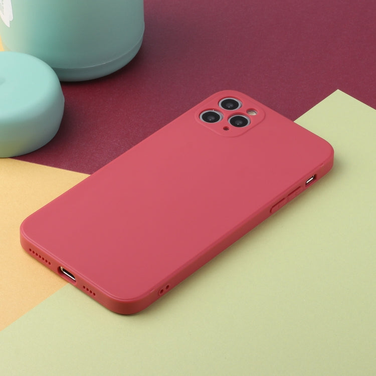 For iPhone 11 Pro Straight Edge Solid Color TPU Shockproof Case (Hawthorn Red) - iPhone 11 Pro Cases by buy2fix | Online Shopping UK | buy2fix