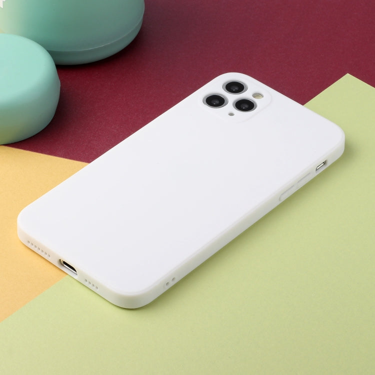 For iPhone 11 Pro Straight Edge Solid Color TPU Shockproof Case (White) - iPhone 11 Pro Cases by buy2fix | Online Shopping UK | buy2fix