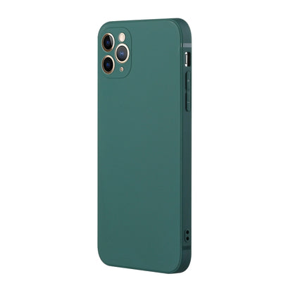 For iPhone 11 Pro Max Straight Edge Solid Color TPU Shockproof Case (Dark Night Green) - iPhone 11 Pro Max Cases by buy2fix | Online Shopping UK | buy2fix