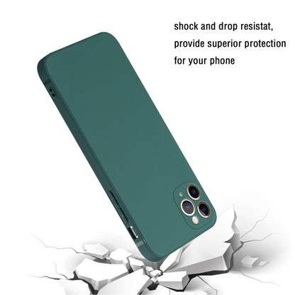 For iPhone 11 Pro Max Straight Edge Solid Color TPU Shockproof Case (Dark Night Green) - iPhone 11 Pro Max Cases by buy2fix | Online Shopping UK | buy2fix