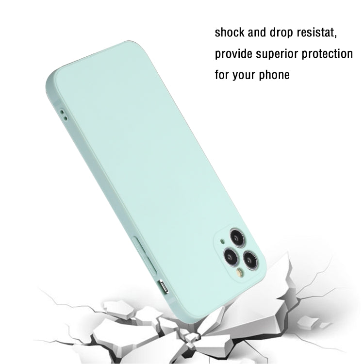 For iPhone 11 Pro Max Straight Edge Solid Color TPU Shockproof Case (Light Cyan) - iPhone 11 Pro Max Cases by buy2fix | Online Shopping UK | buy2fix