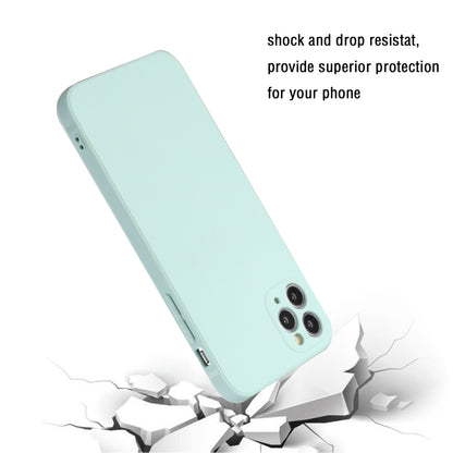 For iPhone 11 Pro Max Straight Edge Solid Color TPU Shockproof Case (Light Cyan) - iPhone 11 Pro Max Cases by buy2fix | Online Shopping UK | buy2fix