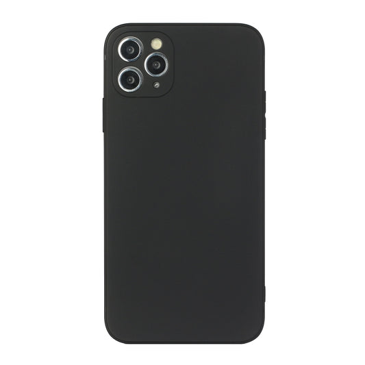 For iPhone 11 Pro Max Straight Edge Solid Color TPU Shockproof Case (Black) - iPhone 11 Pro Max Cases by buy2fix | Online Shopping UK | buy2fix